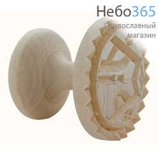  Печать для просфор Богородичная, диаметр 55-60 мм , деревянная, с каймой, фото 1 