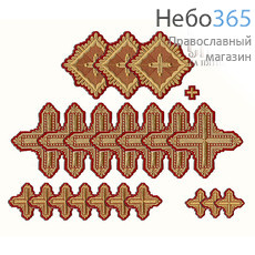  Набор крестов архиерейских бордо "Квадрат", фото 1 