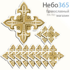  Набор крестов диаконских белые с золотом "Сеточка", фото 1 