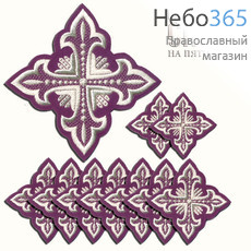  Набор крестов диаконских фиолетовые с серебром "Сеточка", фото 1 