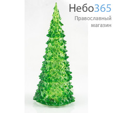 Сувенир рождественский Елочка зеленая, из пластика, с подсветкой, высотой 22 см, MML 13722., фото 1 