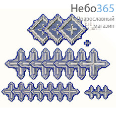  Набор крестов архиерейских синий с серебром "Квадрат", фото 1 