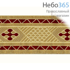  Галун Крест№1 бордо с золотом, 60 мм, гречески, фото 1 