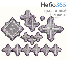  Набор крестов иерейских фиолетовые с серебром "Квадрат", фото 1 