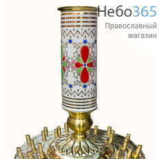  Труба для храмового подсвечника фарфоровая "Цветочный крест", цветная, фото 1 
