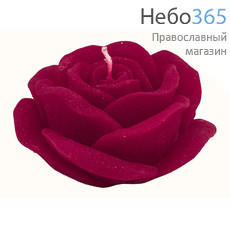  Свеча парафиновая 0455, Роза, бордовая (в коробе - 4 шт.), фото 1 