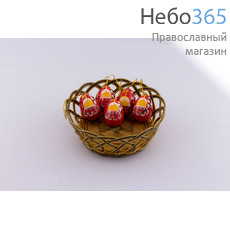  Яйцо пасхальное деревянное "Пасха", подвесное, высотой 5 см, (в уп.- 5 шт.), 21103, фото 1 