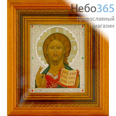  Икона в киоте 13х16, со стразами, багет "плетенка" коричневая, деревянная, фото 1 
