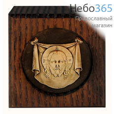  Икона металлогальваника (Ро) 3,5 х3,5(с рамой 5,5х5,5) в деревянной раме, круглая, серебрение, на липучке, фото 1 