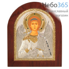  Икона в ризе (Ж) EK499-ХAG 16х19, шелкография, посеребрение, позолота, на деревянной основе, со стразами, арочная, фото 1 
