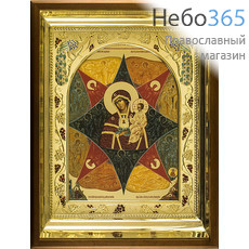  Икона в киоте (ОГ) 30х40 (с киотом 42х50), полиграфия, тиснение, стразы, деревянный багет, фото 1 