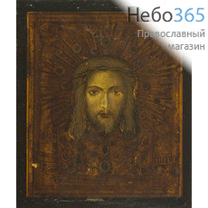  Нерукотворный Образ Спасителя. Икона писаная (Кж) 13х15,5, 19 век, реставрация, фото 1 