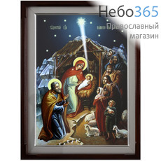 Цветное фото церковное 32х45 на стекле №2, в киоте с подсветко, фото 1 