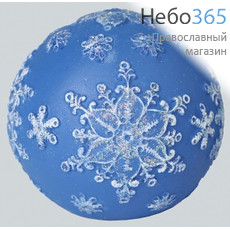  Свеча рождественская шар большой с узором Снежинка, фото 1 