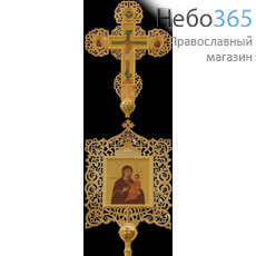  Крест-икона № 8 запрестольная выпиловка гравировка живопись золочение камни, фото 1 