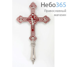  Крест напрестольный №15-2 фигурный никель эмаль, фото 1 