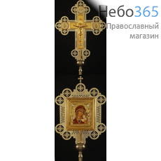  Крест-икона № 2-3 запрестольная двухст.с гальванопл.накл. никель чзолочение, фото 1 