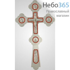  Крест напрестольный №6-7 сложный малый никель с камнями, фото 1 