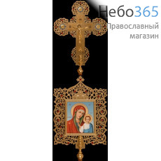 Крест-икона № 47 запрестольная выпиловка золочение камни эмаль, фото 1 