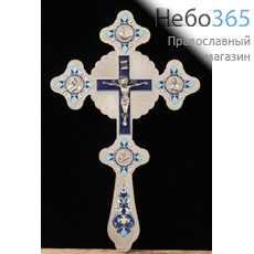  Крест напрестольный №5-5 фигурный никель эмаль, фото 1 