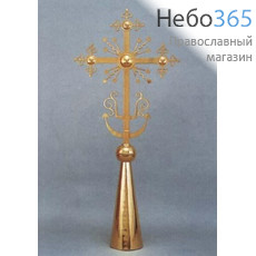  Крест на купол № 1 с шаром и конусом золочение, фото 1 