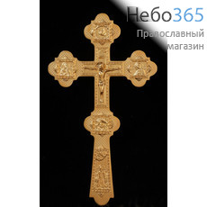  Крест напрестольный №6-20 сложный малый с литыми накладками золочение, фото 1 