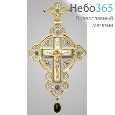  Крест наперсный № 116 золочение серебро эмаль, роспись, фото 1 