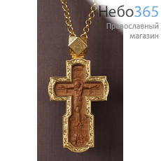  Крест наперсный № 62 серебро деревянная вставка, фото 1 