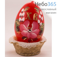  Свеча парафиновая пасхальная, "Яйцо в лукошке" (в коробе - 12 шт.), СП269, фото 1 