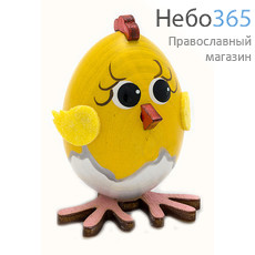  Сувенир пасхальный деревянный, "Цыплёнок", с цветной росписью, высотой 5 см (в уп.- 10 шт.), фото 1 
