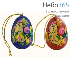  Яйцо пасхальное деревянное "Петух", подвесное, высотой 5 см (в уп.- 5 шт.), 21101, 1189, фото 1 