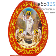  Открытка (Ге) 10х14, Пасхальная, Христос Воскресе, яйцо-домик, настольная, арт.37.88ш (уп.20 шт.), фото 1 