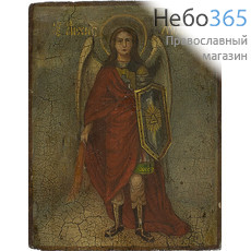  Архангел Михаил. Икона писаная (Кж) 9х11, цветной фон, без ковчега, 19 век, фото 1 