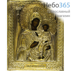  Смоленская икона Божией Матери. Икона писаная (Кж) 14х18, в ризе, 19 век, фото 1 