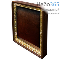  Киот деревянный для иконы 35х50х4, дубовый, внутренняя рама - резьба , позолота, "книжка", фото 1 