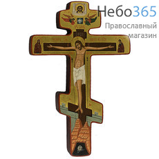  Крест с писаным распятием (Ск) 21х32, золотой фон, фото 1 