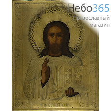  Господь Вседержитель. Икона писаная (Кж) 18х22, в ризе, 19 век, фото 1 