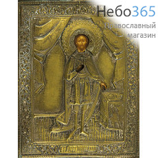  Александр Невский, благоверный князь. Икона писаная (Ат) 18,5х22,5, в ризе, 19 век, фото 1 