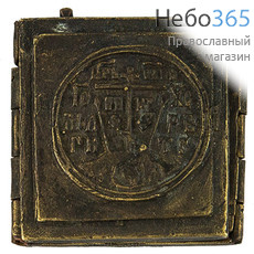  Складень литой 12,5х4,5, Деисус , латунь, 18 век., фото 1 