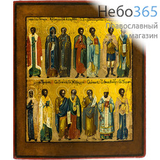  Минея Избранные святые. Икона писаная (Ат) 14,5х18, золотой фон, начало 19 века, фото 1 