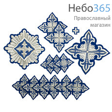  Набор крестов иерейских синие с серебром "Сеточка", фото 1 