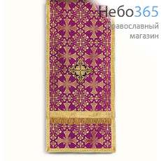  Аналойник фиолетовый с золотом, шелк в ассортименте, без подкладки, 48 х 240 см, фото 1 