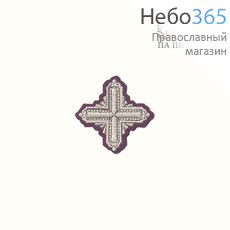 Крест  фиолетовый с серебром на поручи "Квадрат" 6 х 6 см, фото 1 
