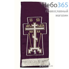  Закладка  для Евангелия "Крест Голгофа" вышивка, фиолетовый габардин, размеры: 14 х 160 см, фото 1 