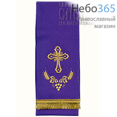  Закладка  для Евангелия, фиолетовая с золотом, вышивка "Крест", ткань габардин, размеры: 14 х 145 см, фото 1 