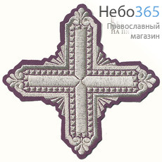  Крест  фиолетовый с серебром престольный "Квадрат" 18,5 х18,5 см, фото 1 