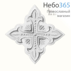  Крест  белый с серебром стихарный "Сеточка" 16 х 16 см, фото 1 