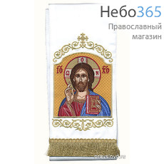  Закладка  для Евангелия "Господь Вседержитель" вышивка, белый габардин, размеры: 14 х 160 см, фото 1 