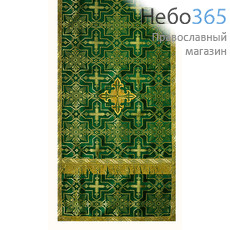  Аналойник зеленый, шелк в ассортименте, без подкладки, галун греческий, 48 х 240 см, фото 1 