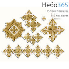  Набор крестов иерейских белые с золотом "Сеточка", фото 1 